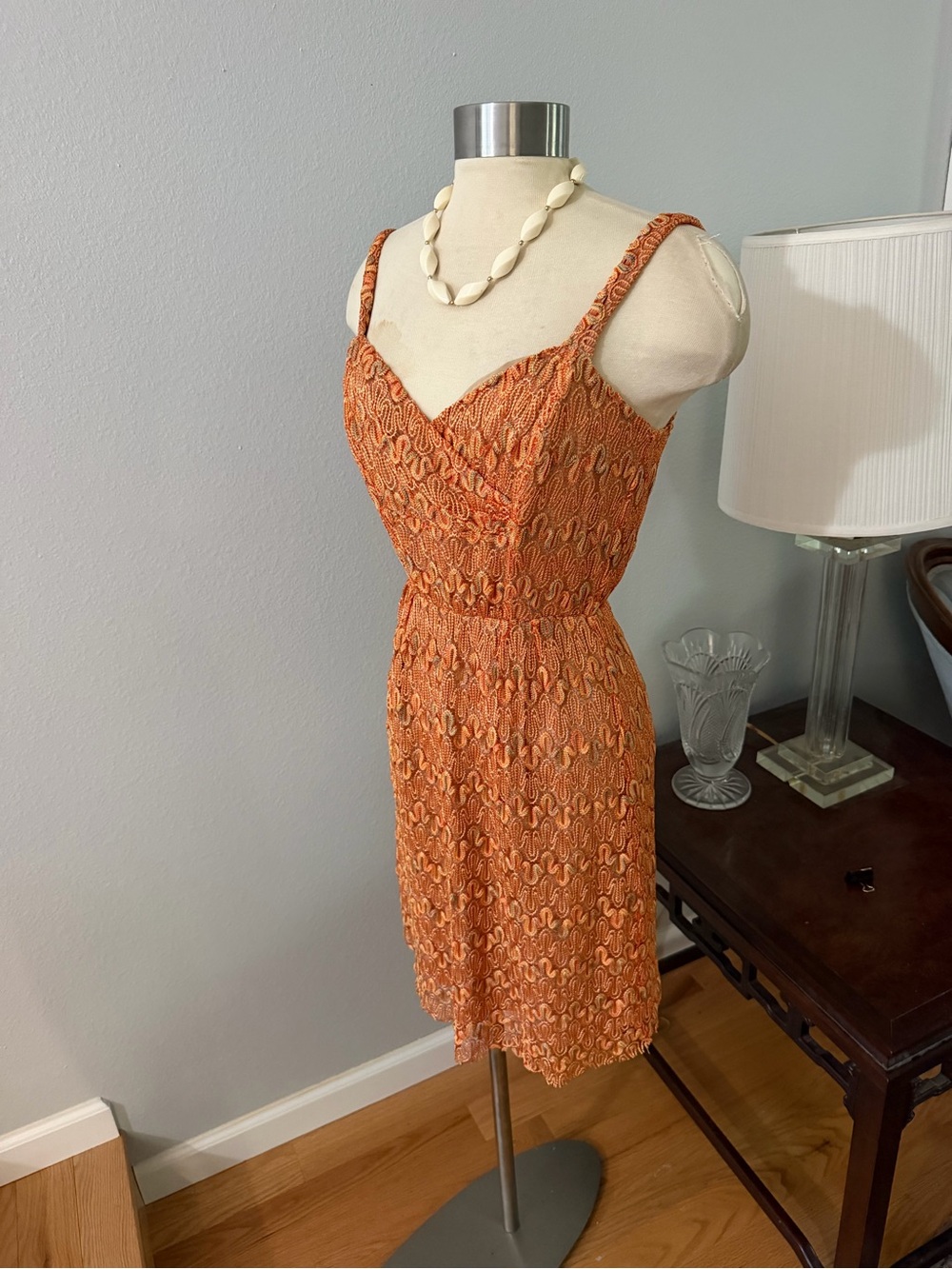 Vintage flame print 70s 1970s disco dress